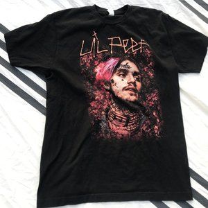 Lil Peep Rapper Hip Hop Artist Short Sleeve T-Shirt Black Cotton Tee L Large